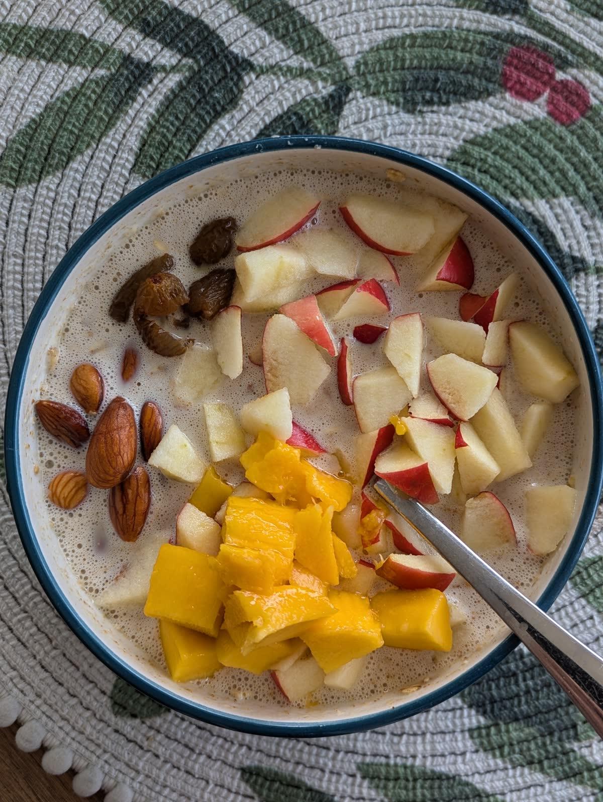 Protein oatmeal breakfast with berries